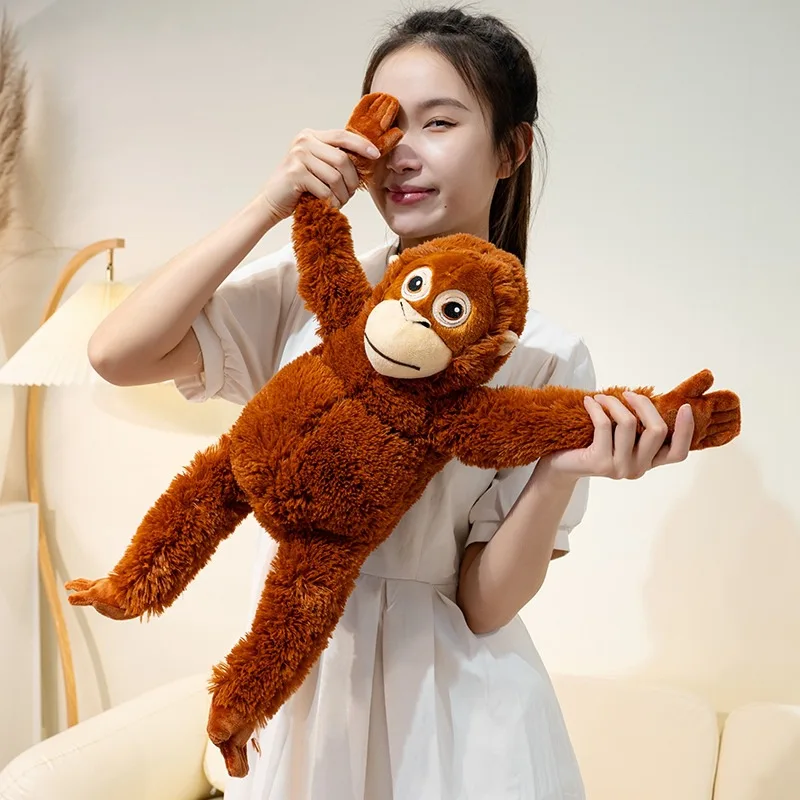 Kawaii القرد الأحمر أفخم دمية لطيف الكرتون الغوريلا لعبة سوبر لينة القرد محشوة اللعب النوم شريك هدية عيد ميلاد عيد الميلاد