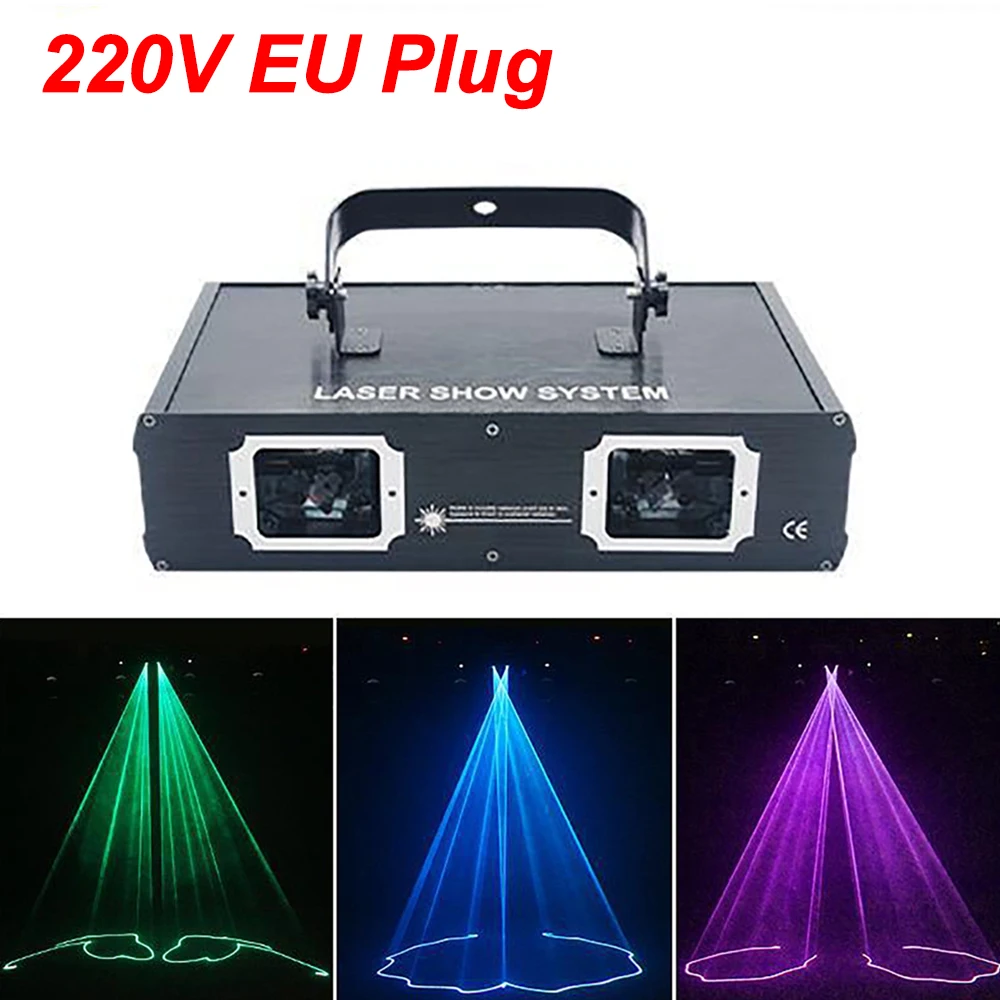 DMX512 RGB Beam Scan DJ Laser Disco Stage Light Profession Double Head LED Stage Lighting Effect Laser Light for Party Show Club