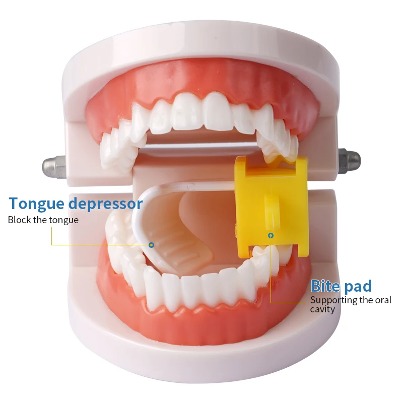 Dental Mouth Opener with Tongue Guard Silicone Occlusal Pad Teeth Prop Bite Block Retractor Dentist Tool