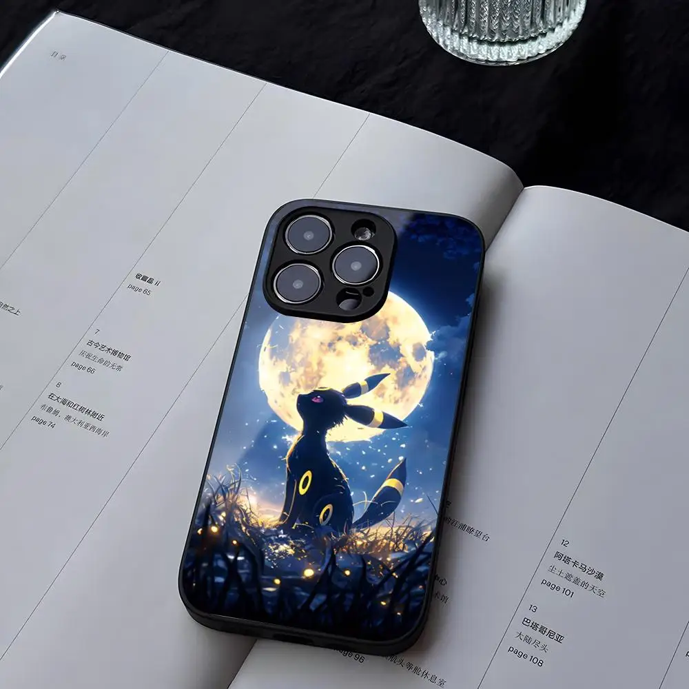 Pokemon Eevee Phone Case Tempered Glass For iPhone 13 14 12 15 11 Pro XS Max Plus Mini X XR 8 7 6s SE2020 Coque