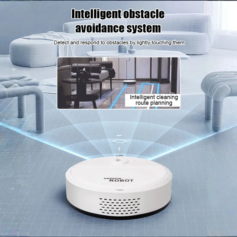 Household Fully Automatic High Suction Intelligent Vacuum Cleaner USB Charging Low-noise Sweeping Robot