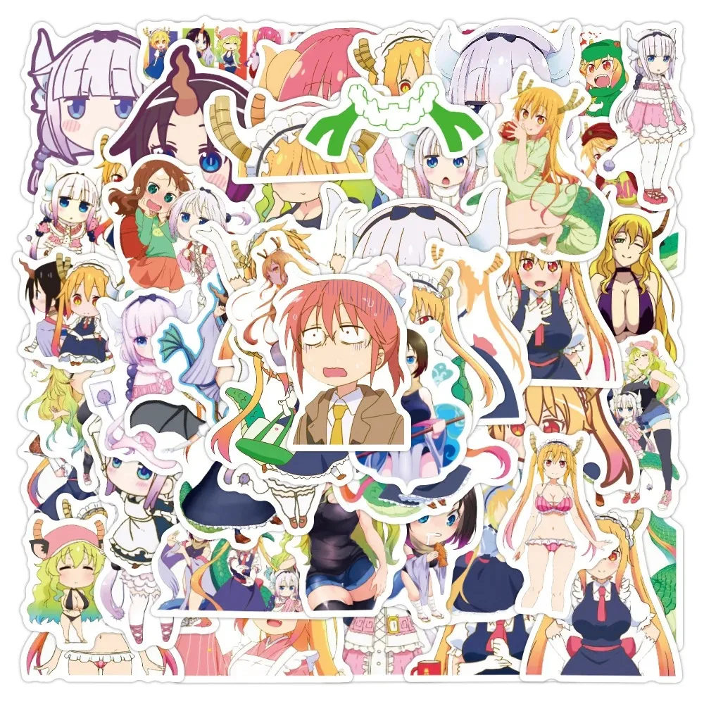 50PCS Cartoon Anime Kobayashi\'s Dragon Maid Doodle Sticker Laptop Guitar Skateboard Mobile Gift Toy Sticker