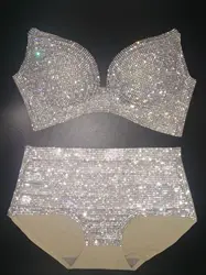 Crystal Bikini Luxury Bra show stage dancer Modern Dance Wear Club party outfit