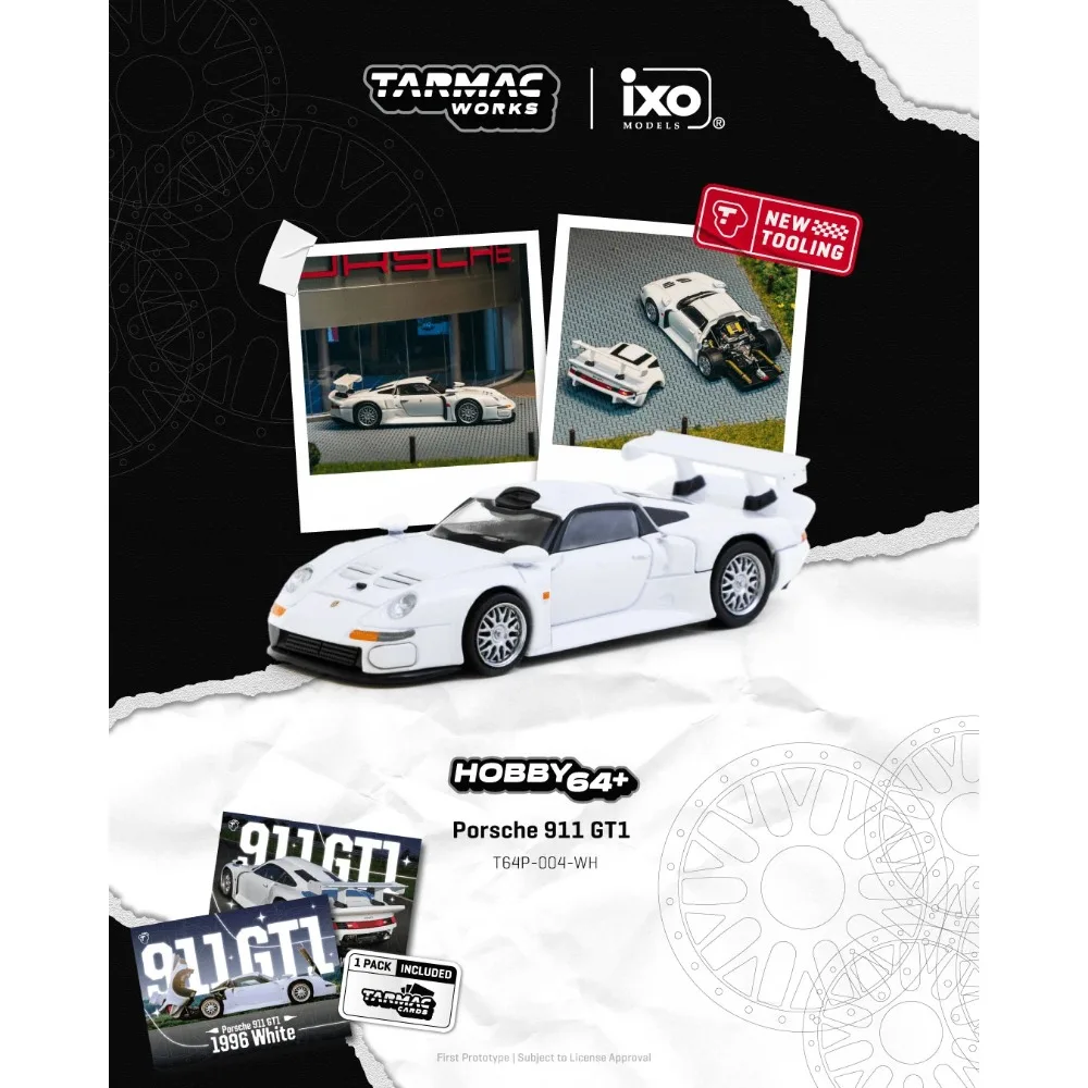 

PreSale TW 1/64 Diecast Model Car Porsche 911 GT1 White High Performance Limited Edition Gift for Boys Adults