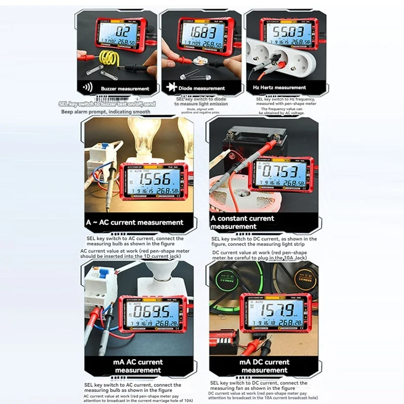 

X59A_613 Умный мультиметр Тестер измерения отключения питания в реальном времени, A