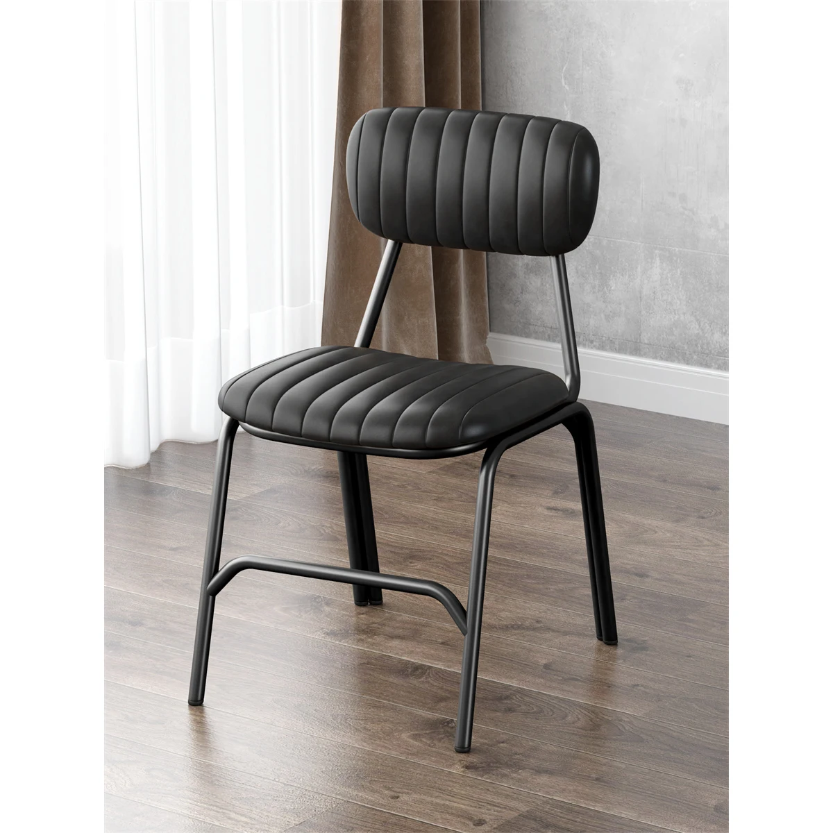 

# Leather Simple Style Dining Stackable Chair Modern Cafe Restaurant Upholstered Side Chair
