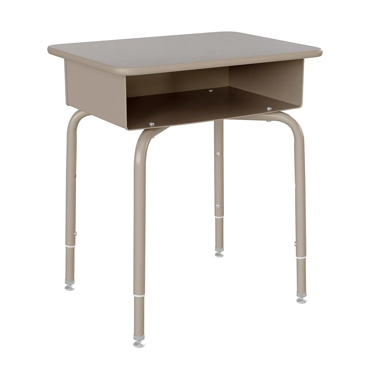 Billie Student Desk - Gray Granite Open Front School Desk - Silver Metal Frame - 24