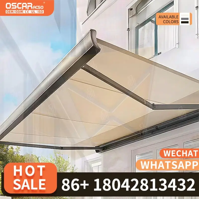 

Electric Retractable Outdoor Canopy Folding Arm Awning for Balcony Patio Garden Retractable Awning