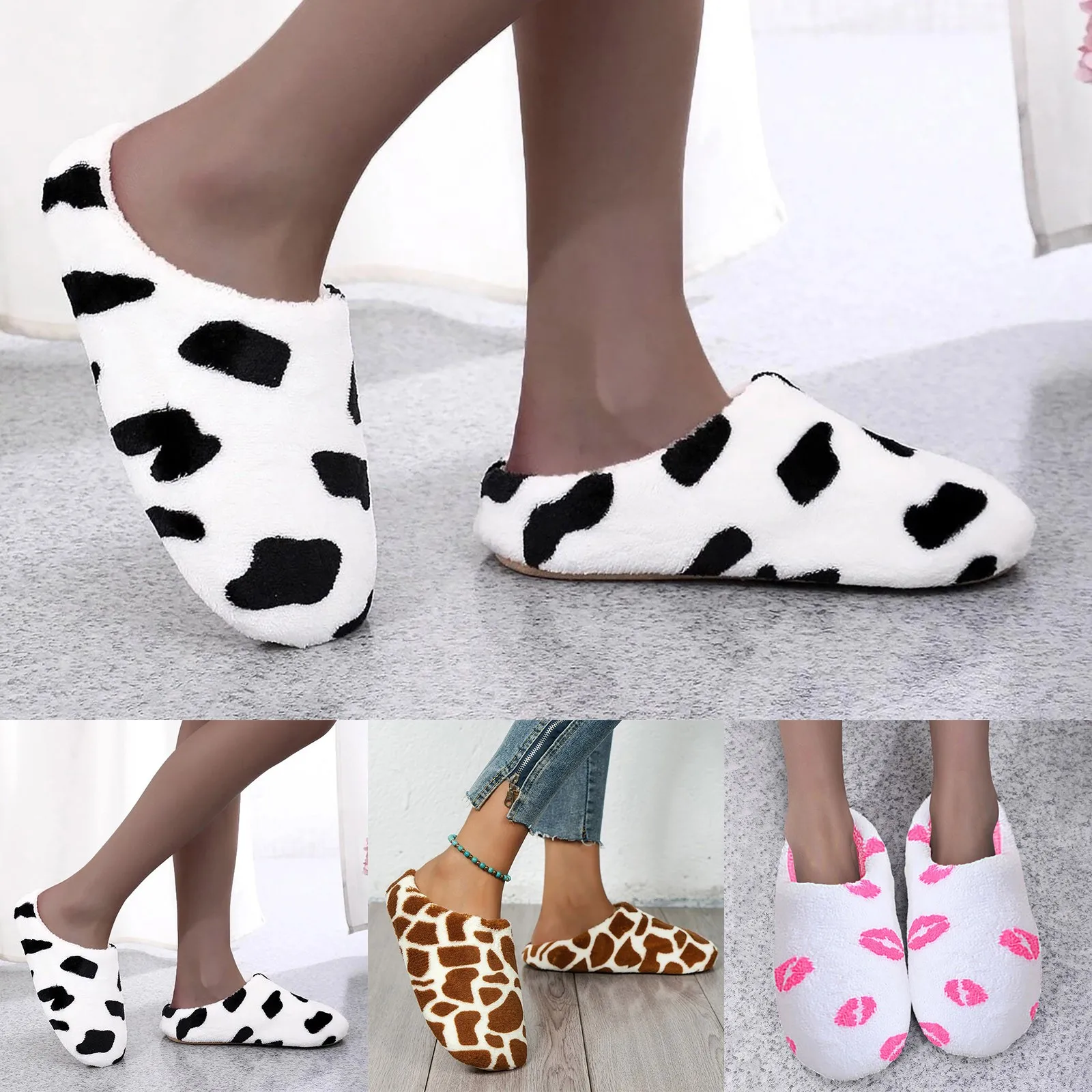 

Soft Male Female Milk Slippers Winter Indoor Slippers Men Women Warm Short Plush Slippers Home Quiet Floor Slides Shoes