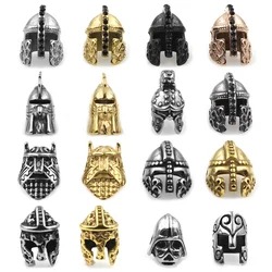 4pcs Stainless Steel Bead Spartan Helmet Metal Spacer Charms Beads DIY Beaded Bracelet Necklace For Jewelry Making