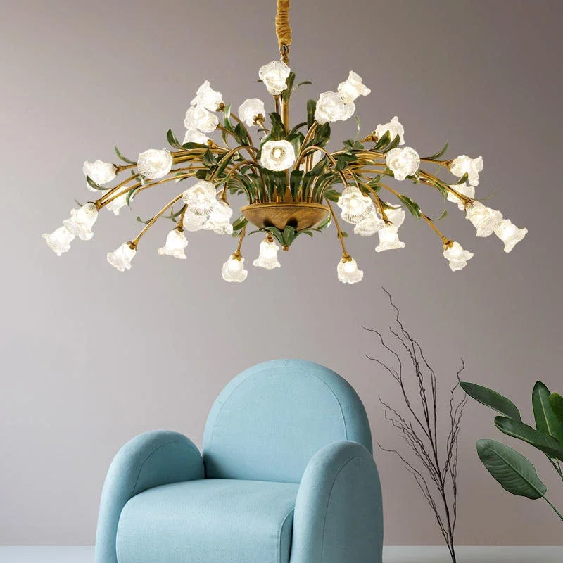 ULANI American Pastoral PendantLamp French LED Creativity Flower Living Room Dining Room Bedroom Home Decoration Chandelier