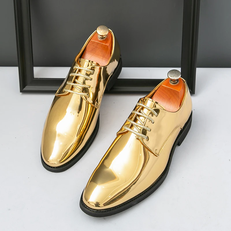 Classic Men Formal Shoes Gold Silver Lace Up Business Office Outdoor  Performance Fashionable Leather Shoes Size 38-50 Men Shoes - AliExpress 322