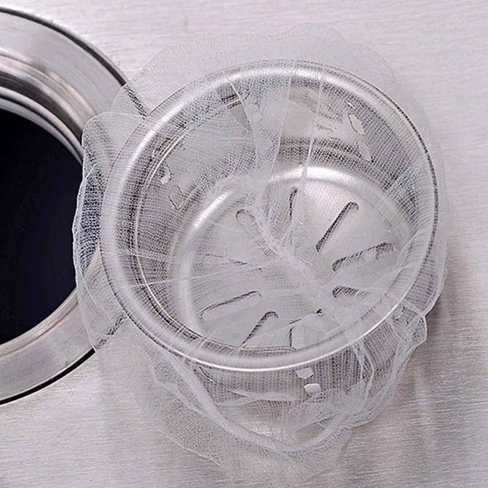 

200 шт. полиэстеровых мешков-фильтров для слива раковины, мелкоячеистые мешки-сетки для кухни, ресторана, дома, предотвращают засоры, улавливают мусор, волосы, без запаха