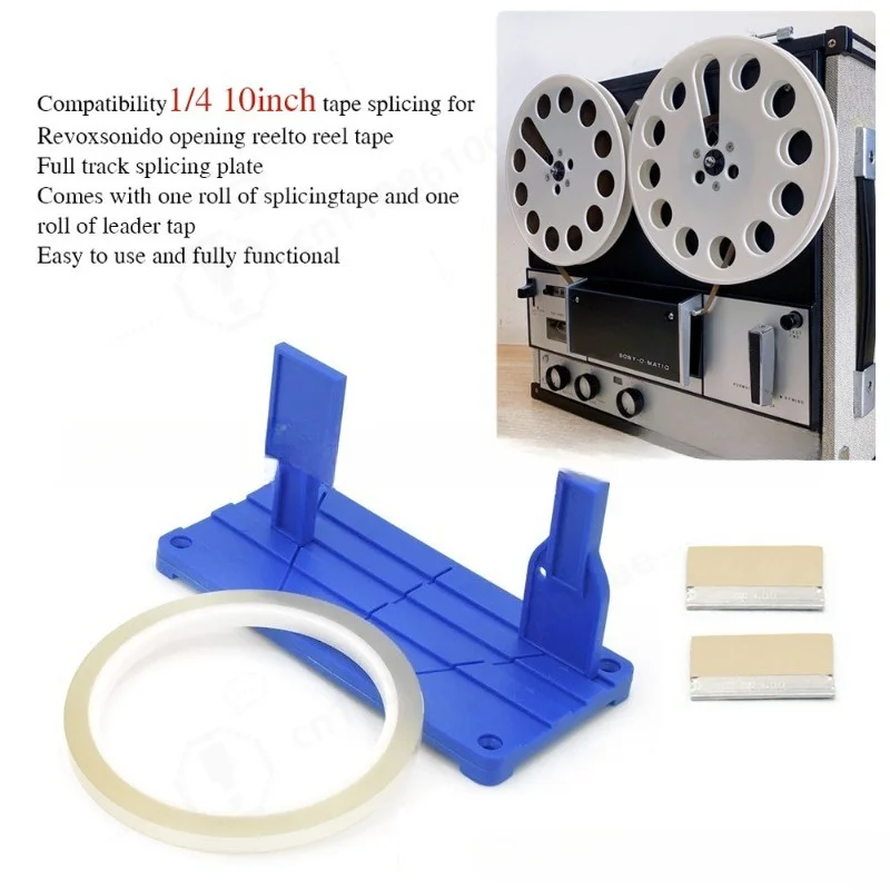 New 1/4 Inch Magnetic Tape Splicing Rail Kit, Cassette Recorder Accessories, Audio Editing Splicing Block Tool for Repair