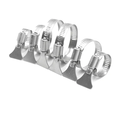 Imagen 2 del producto 304 Acero inoxidable 2/5/10 unids/lote abrazadera de tubo abrazadera de tráquea abrazadera de bloqueo fija con mango aro de garganta tubo de giro manual