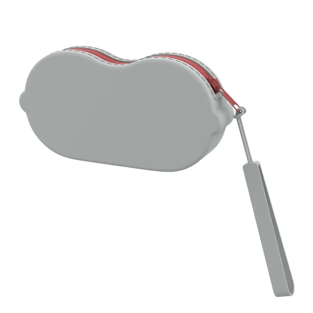 Solid Color Silicone Glasses Bag Zipper Closure Scratch Resistant Cosmetic Pouch Shockproof Shell Soft Texture Eyewear Organizer