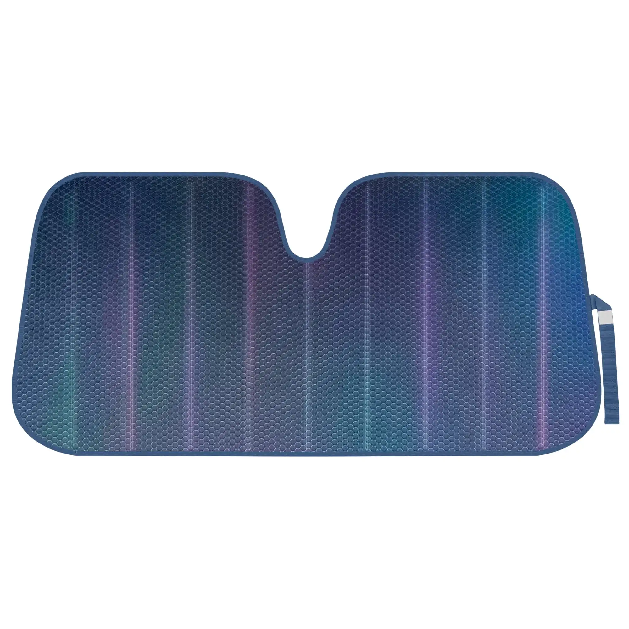 

Iridescent Matte Black Front Windshield Sunshade-Accordion Folding Auto Shade- 58 x 27"in