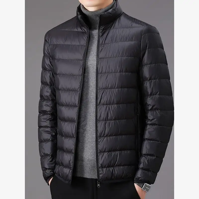 

Мужское зимнее легкое пуховое хлопковое пальто Jaet ort Sle с воротником-стойкой, теплый топ для папы, повседневное модное хлопковое пальто, верхняя одежда