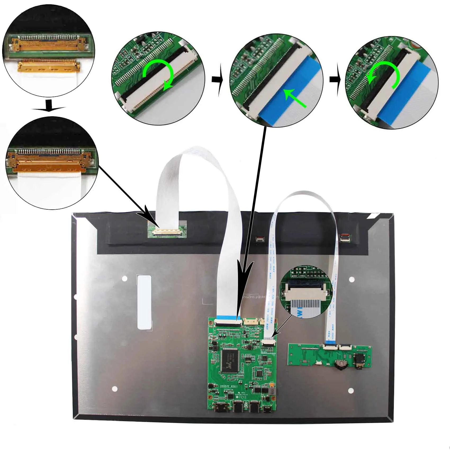 لوحة تحكم من النوع C ، NV133WUM ، شاشة eDP LCD ، HDMI ، USB ، 24 "، 1920x1200