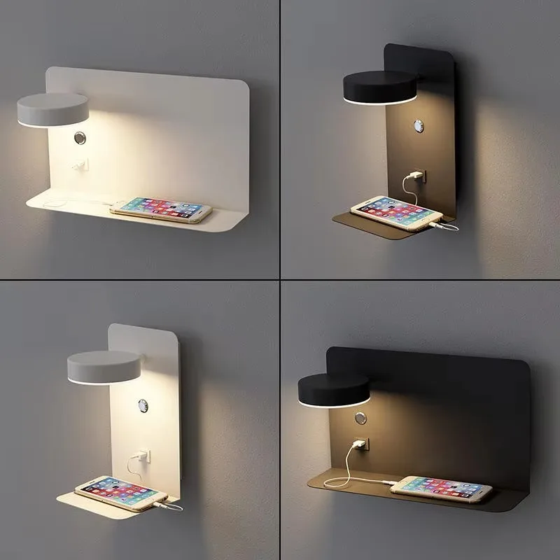 Fashion Corridor Aisle Lighting Art Luminaire Luminaire Wall Lamp Light Emitting Diode Wall Lamp with Switch and Usb Interface