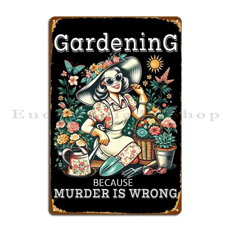 أنا فقط أحب البستنة علامة معدنية نادي طباعة نادي المرآب الديكور سينما تين تسجيل ملصق