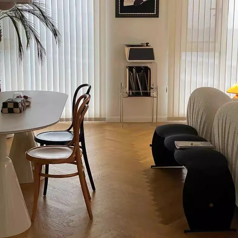 

Single stool light luxury Nordic bench modern simple soft bag restaurant Japanese dressing