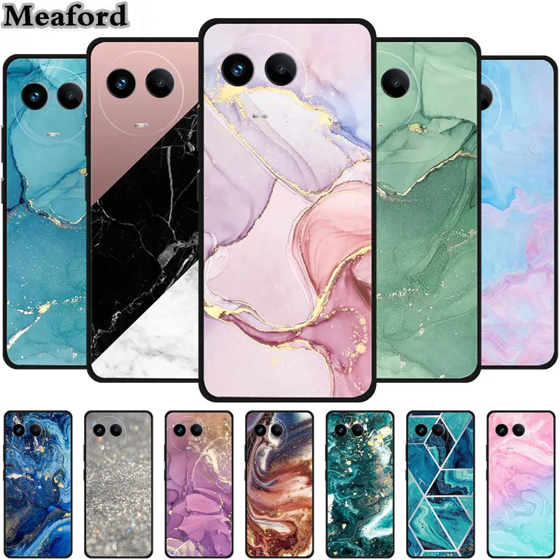 For Realme 11 11X 5G Case RMX3780 Marble TPU Luxury Soft Silicone Bumper Phone Cases Cover for Realme 11X RMX3785 Colorful Para