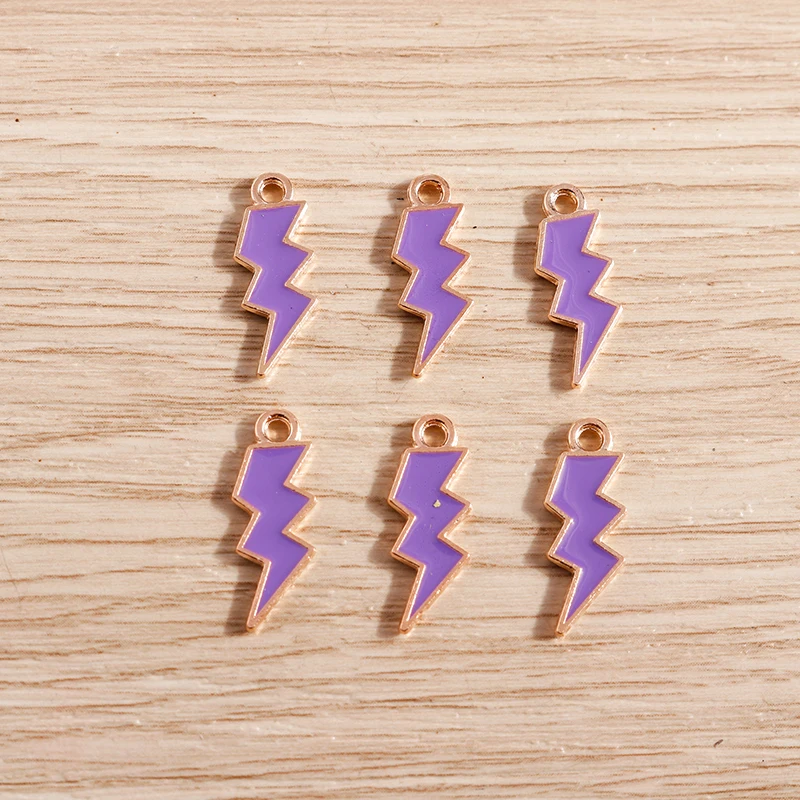 10 Stück niedliche, bunte Emaille-Anhänger in Form von Blitz, Mond und Wolken für die Schmuckherstellung, Ohrringe, Anhänger, Halsketten, DIY-Bastelarbeiten und Accessoires. – Detail 12