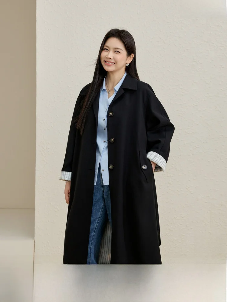 

Женская ветровка Fuli большого размера с поясом на талии, внутренним полосатым узором, в корейском стиле, с длинными рукавами, стандартный крой