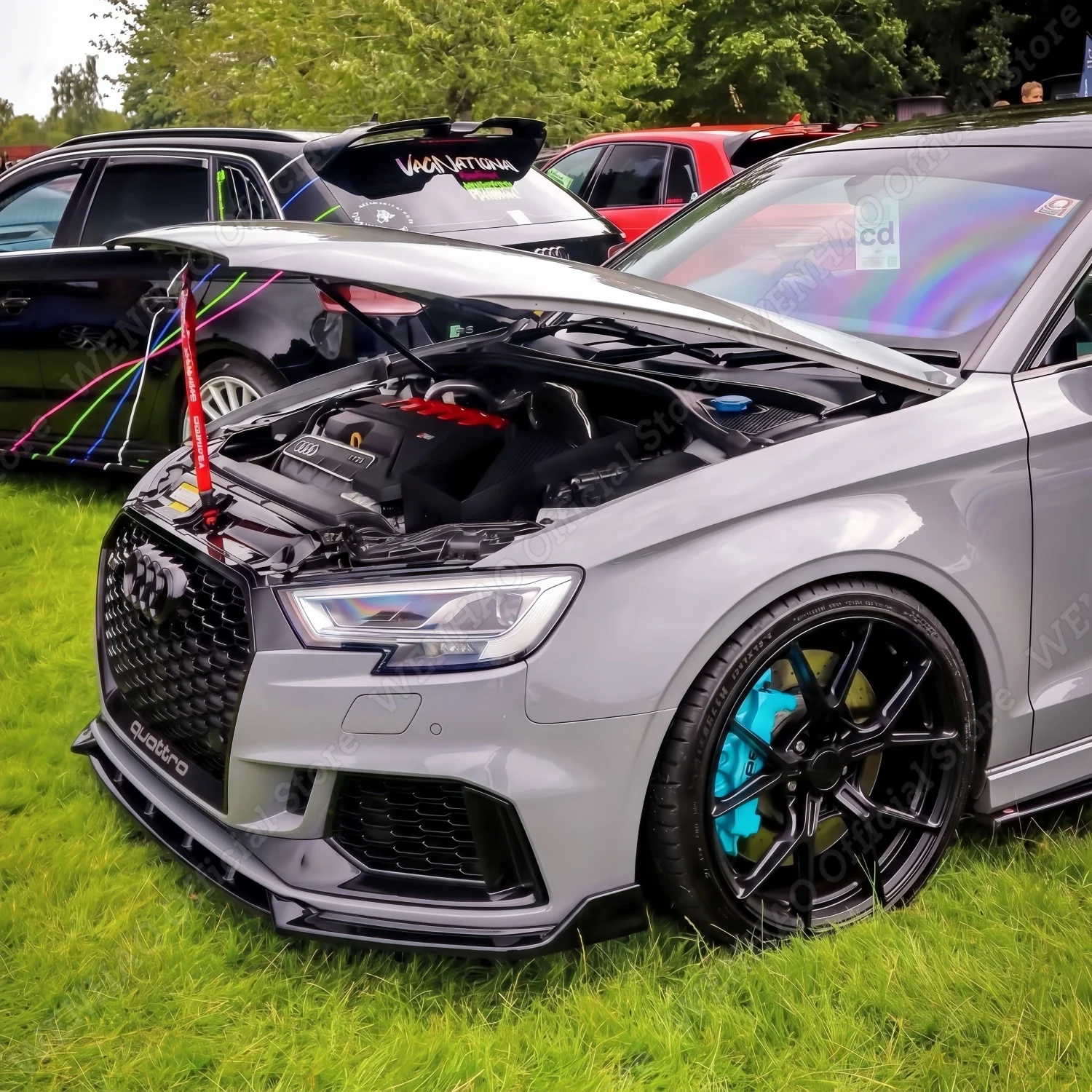 Maxton Style Front Bumper Splitter For Audi RS3 8V Facelift 2016-2020 Front Lip Spoiler Lower Lip Splitter Modification Body Kit