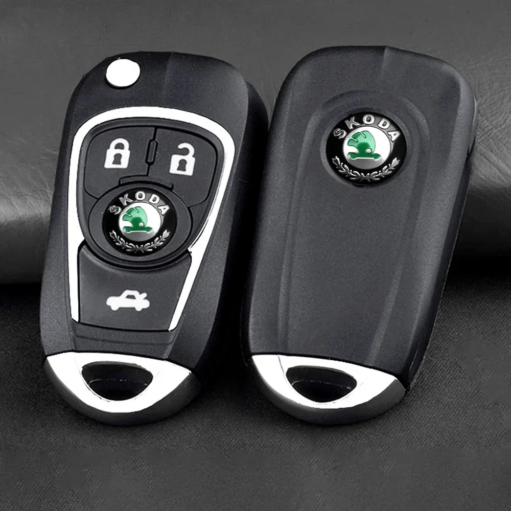 10/20Pcs 14mm Car Key Emblem Stickers Auto Control Key Logo Decal For Skoda Octavia Rapid Fabia Yeti Superb A5 A7 VRS VII Scala