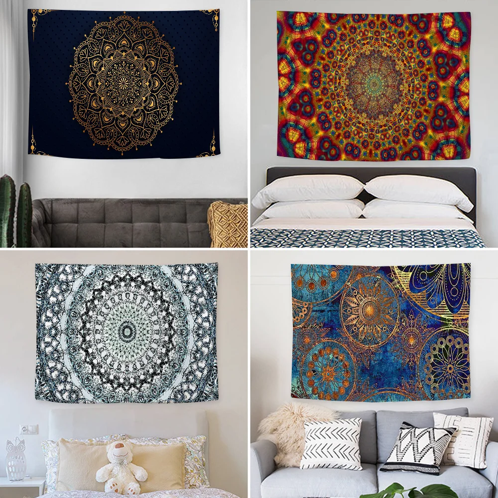 

Hot mandala pattern Tapestry Decoration party Background Hanging Cloth Bedroom Tapestry Room Decor Aesthetic