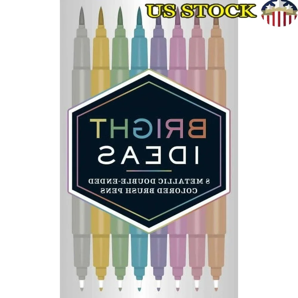 

Metallic Colored Brush Pens Double-Ended Set 8 Perfect Calligraphy Art Projects DIY Creative Expressions