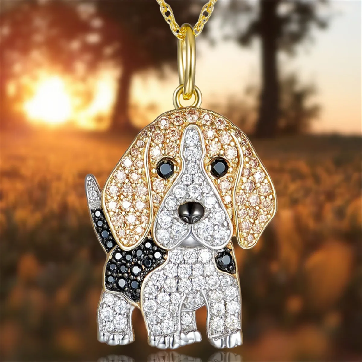 Colar com Pingente de Beagle Exquisito e Fofo para Mulheres, Joia Elegante de Cachorrinho, Acessório Animal, Presente Comemorativo para Amantes de Cães
