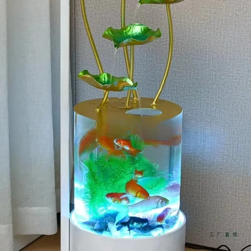 BJ-12  Modern Fish Tank Water Flow Ornament Circulating Water Living Room Shop High-end Sofa Side Floor Decoration Water Feature