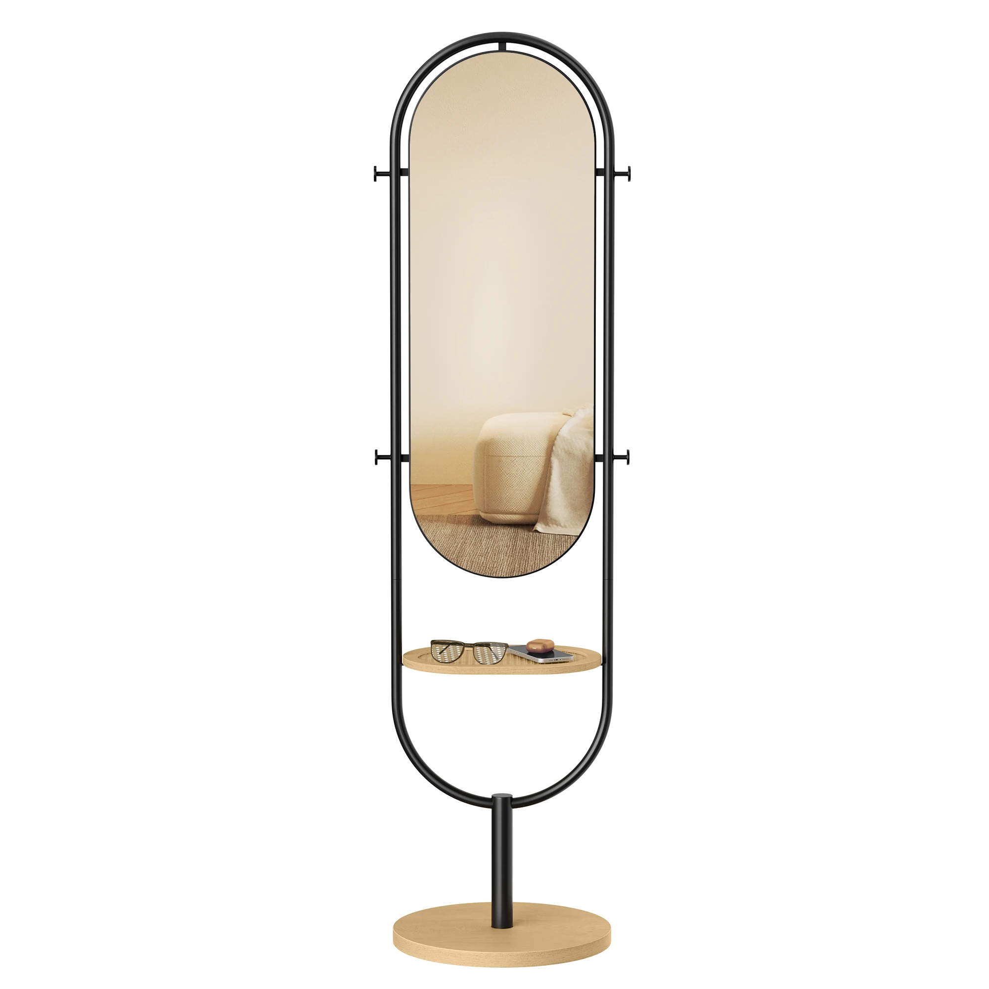 SONGMICS Full-Length Floor Mirror, 3-in-1, Modern Standing Full Body Mirror, Inspired by Original Award-Winning Design