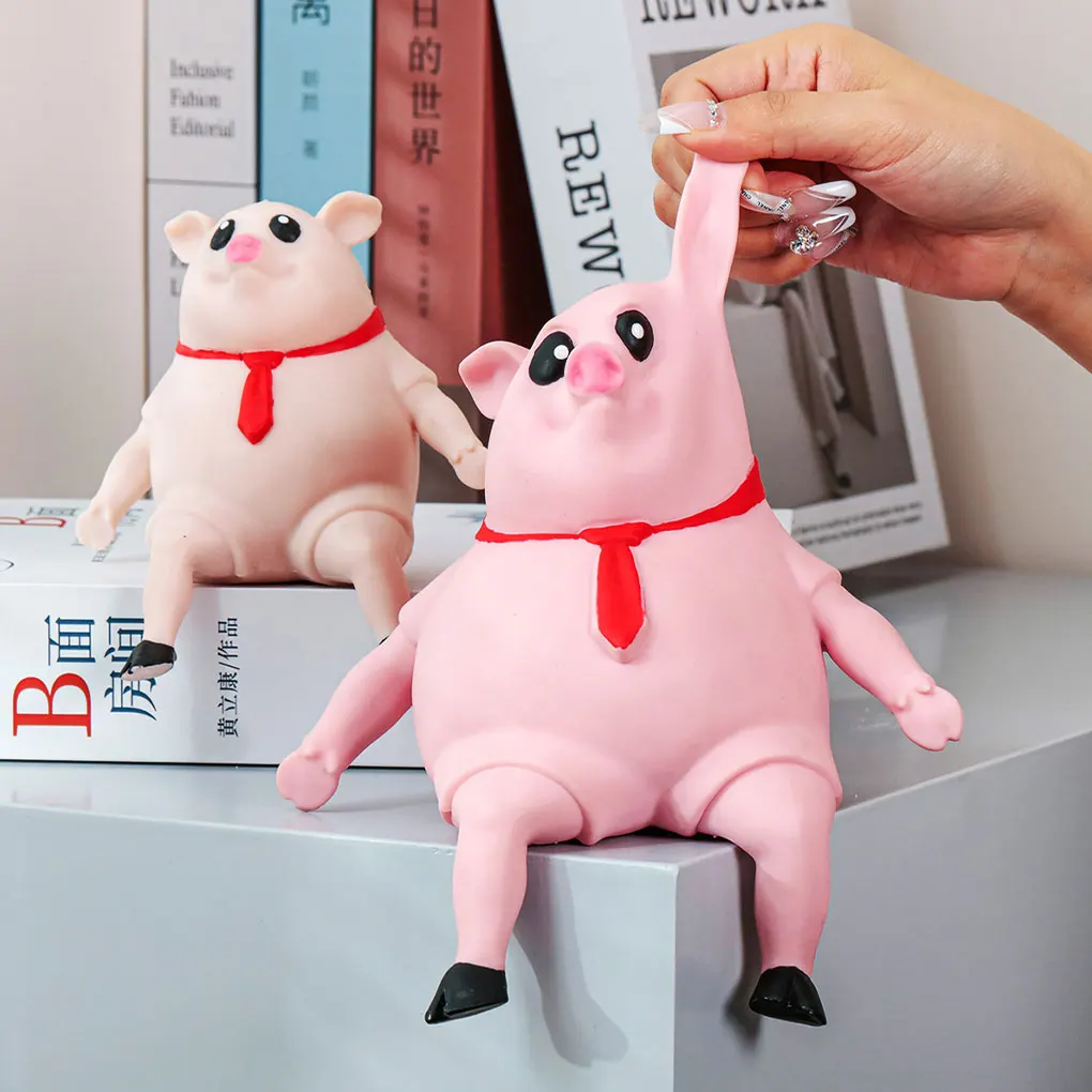 Fun And Comfortable Stress Toy For Anxiety Relief Squeeze Pink Pig When Squeeze Pig Stress Relief 15*15cm