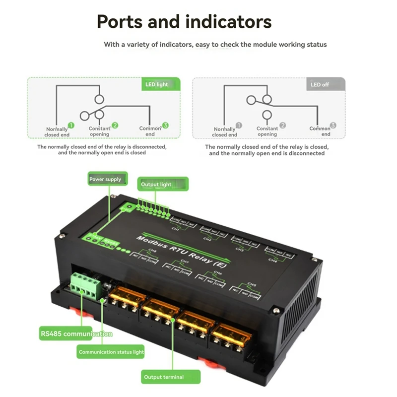 A73E-8-Ch Modulo relè Ethernet RS485 Protocollo Modbus RTU Vari isolanti Modulo relè ad alta corrente 30A
