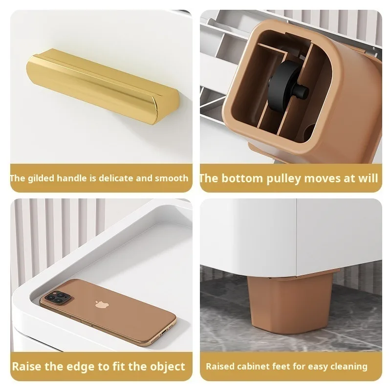 Thickened Drawer Storage Cabinet Clip Type Bedside Organizer for Bedroom Living Room Table Nightstand Clothes Toys Storage Box image 5