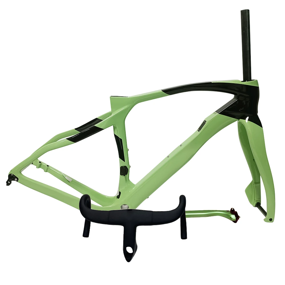 Airwolf 2025 T1000 700 * 45C Vollcarbon-Fahrrad-Kiesrahmen BSA Carbon Cyclecross 47 50 53 55 57,5 cm Fahrradrahmen mit Lenker
