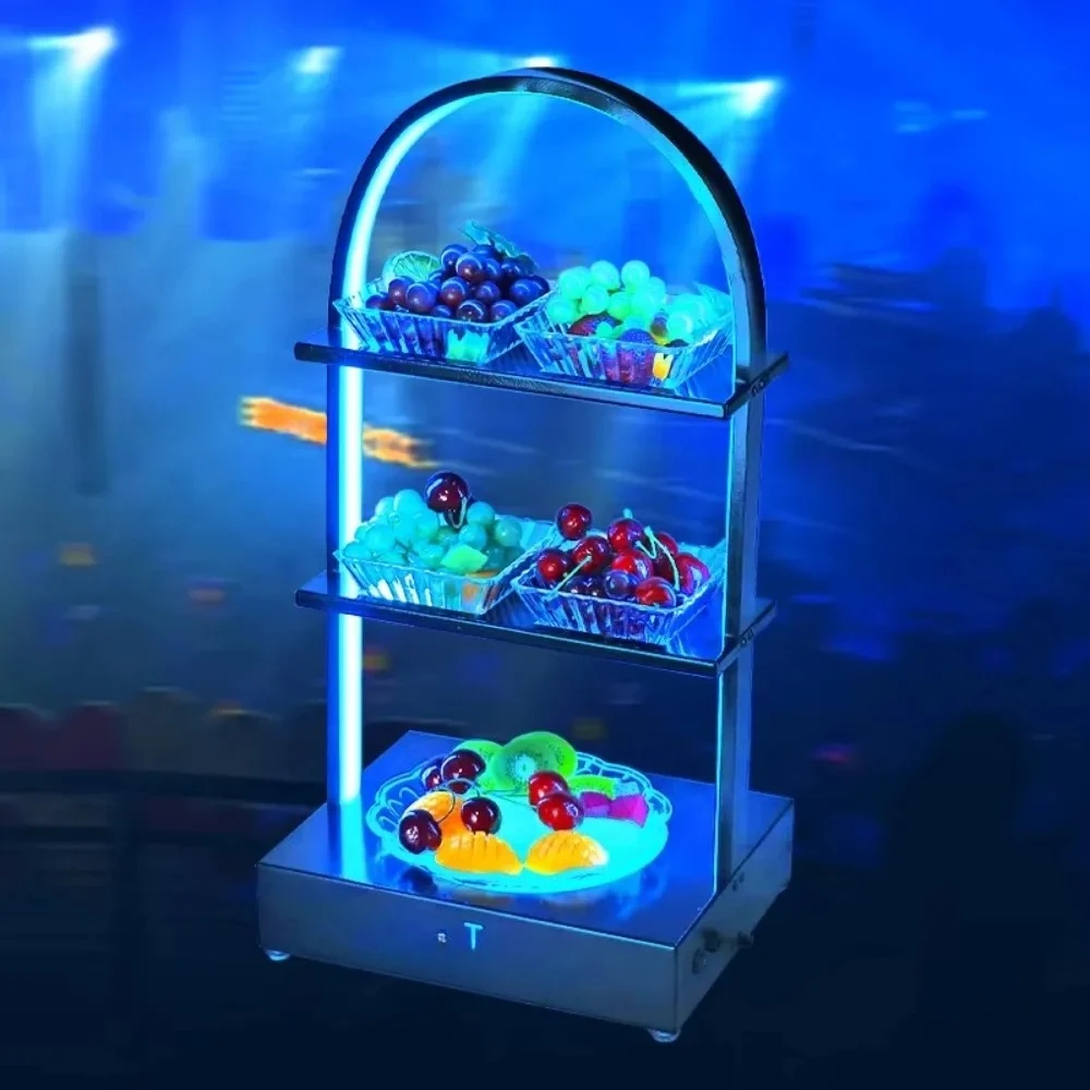 Custom Accesorios Bar Nightclub Party Hotel Restaurant Luminous Fruit Plate LED Snack Service Tray