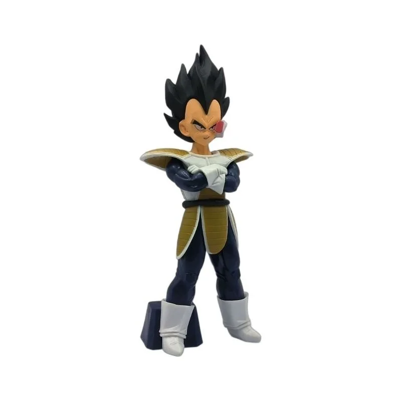 Bandai Dragon Ball Anime Action Figures Super Saiyan Vegeta Tuta da combattimento Modello Desktop Doll Ornament Collection Decorazione Regalo