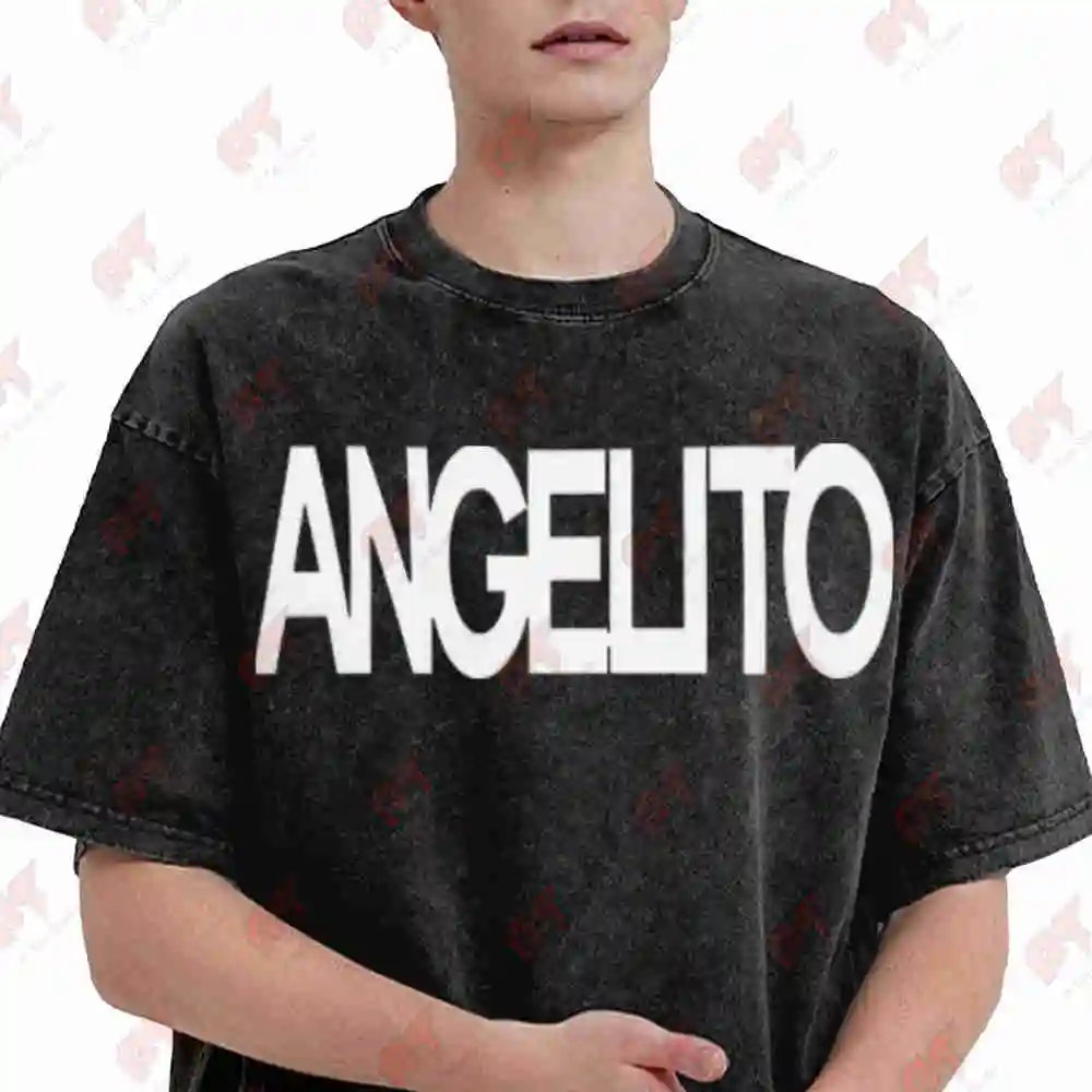 Bad Gyal Angelito Rapper Hip Hop Vintage Washed Tee Pure Cotton T-Shirt