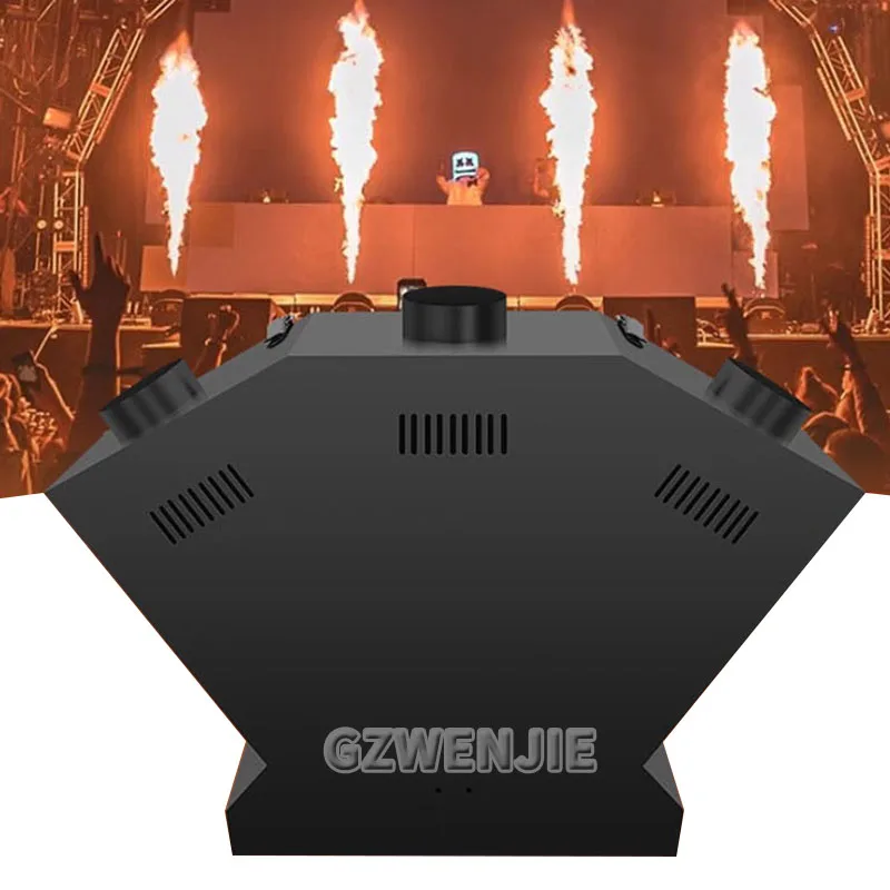 Three heads Fire Machine 200W Stage Special Effect Dmx512 Controller Stage Lighting Flamethrower for DJ Disco Wedding Party