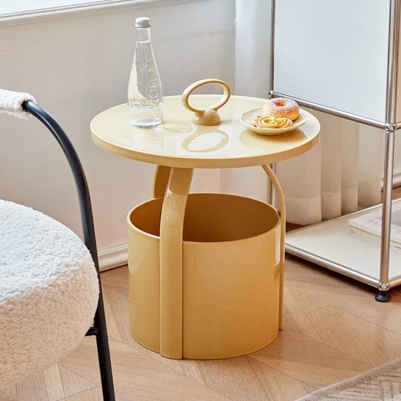 

Plastic coffee table storage household living room round table balcony round edge table