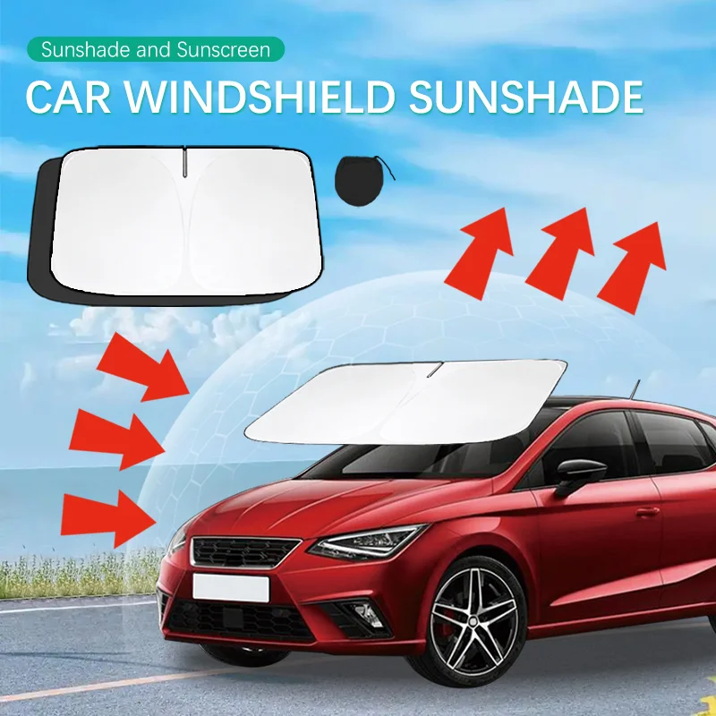 Car Sun Visor For Seat Ibiza MK4 IV 6J IV 4 Altea Front Windshield Sunshade Heat Insulation Summer Cooling Auto Accessories