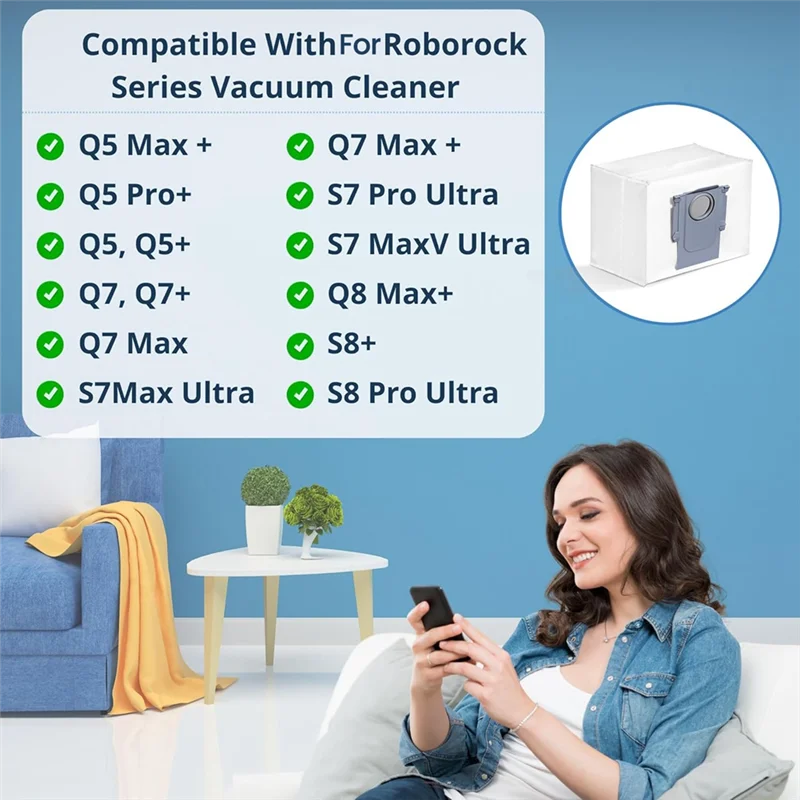 A20M 16 قطعة أكياس الغبار ل Roborock Q5/Q5 +/ Q5 Max Plus/Q7 Max +/S7/S8 Pro Ultra/Q8 Maxv/Q10 S5 +/ G10S + ملحقات المكنسة الكهربائية