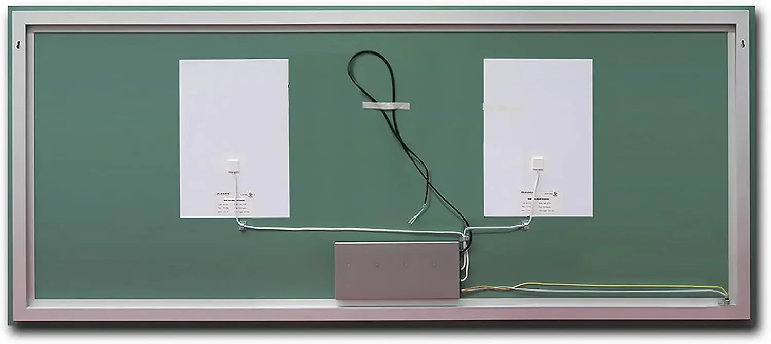 Светодиодное зеркало размером 72 x 30 дюймов для ванной комнаты, зеркала с супертонкой подсветкой высокой яркости, 3 цвета, противотуманные, диммер и сенсорный переключатель