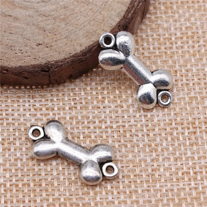 120 Stück Antik-Silberfarbene Hundeknochen-Verbinder 22x10mm für Haustiere, DIY Schlüsselanhänger, Halsketten, Schmuckherstellung, Großhandel – Detail 3