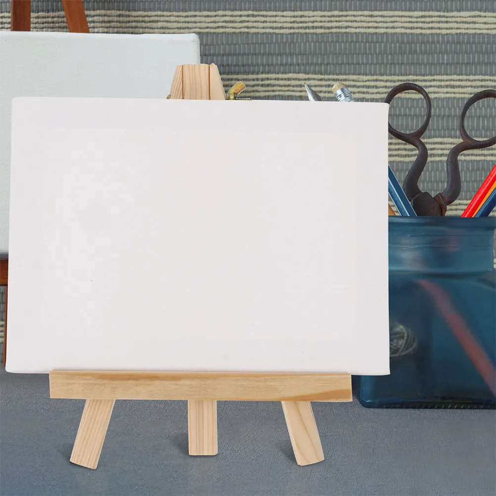 2Sets Mini Wooden Painting Easel Canvas Frame Display Stand Adjustable Artist Drawing Rack Photo Postcard Holder